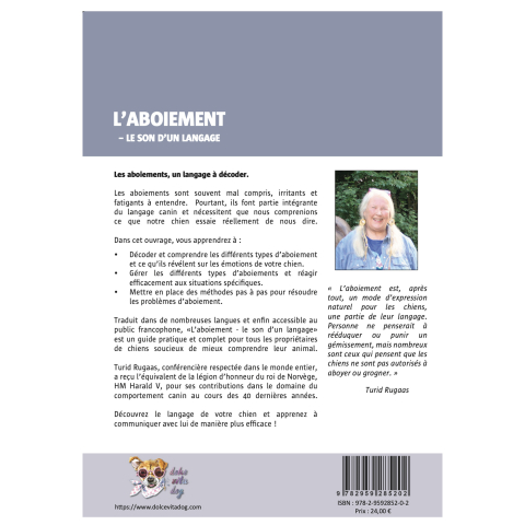 L'aboiement, le son d'un langage - Turid Rugaas - 4eme couverture